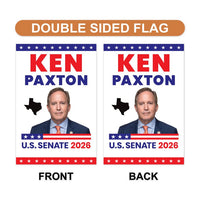 Ken Paxton For Texas Senate 2026 Garden Flag, Double Sided, 2026 Senate Flag, Elections Flag, Republican Sign, Race Red White & Blue Flag