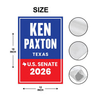 Ken Paxton For Texas Senate 2026 Garden Flag, Double Sided, 2026 Senate Flag, Elections Flag, Republican Sign, Race Red White & Blue Flag