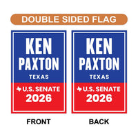 Ken Paxton For Texas Senate 2026 Garden Flag, Double Sided, 2026 Senate Flag, Elections Flag, Republican Sign, Race Red White & Blue Flag