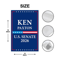 Ken Paxton For Texas Senate 2026 Garden Flag, Double Sided, 2026 Senate Flag, Elections Flag, Republican Sign, Race Red White & Blue Flag