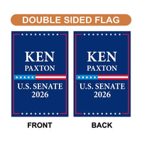 Ken Paxton For Texas Senate 2026 Garden Flag, Double Sided, 2026 Senate Flag, Elections Flag, Republican Sign, Race Red White & Blue Flag
