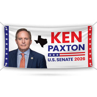 Ken Paxton For Texas U.S. Senate Banner Sign, 13 oz Waterproof US Senate Election 2026, Republican Party Vinyl Banner With Metal Grommets