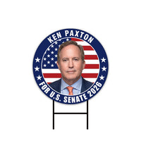 Ken Paxton For Texas Senate 2026 Yard Sign, Corrugated Plastic Senate Elections, Race Red White & Blue Yard Sign with Metal H-Stake