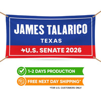 James Talarico For Texas U.S. Senate Banner Sign, 13oz Waterproof US Senate Election 2026, Democratic Party Vinyl Banner With Metal Grommets