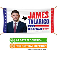 James Talarico For Texas U.S. Senate Banner Sign, 13oz Waterproof US Senate Election 2026, Democratic Party Vinyl Banner With Metal Grommets
