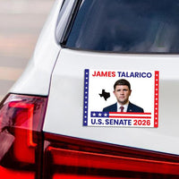 James Talarico For Texas Senate 2026 Car Magnet - Vote James Talarico Vehicle Magnet, Texas Senate Elections 2026 Magnet - 6" x 4.5"