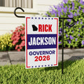 Rick Jackson For Georgia Governor 2026 Garden Flag, Double Sided, 2026 Governor Flag, Elections Flag, Race Red White & Blue Flag