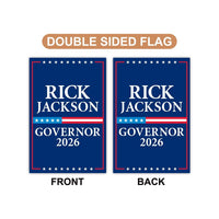 Rick Jackson For Georgia Governor 2026 Garden Flag, Double Sided, 2026 Governor Flag, Elections Flag, Race Red White & Blue Flag