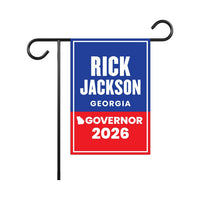 Rick Jackson For Georgia Governor 2026 Garden Flag, Double Sided, 2026 Governor Flag, Elections Flag, Race Red White & Blue Flag