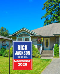 Rick Jackson For Georgia Governor 2026 Garden Flag, Double Sided, 2026 Governor Flag, Elections Flag, Race Red White & Blue Flag