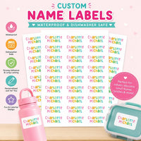 Personalized Name Labels for Kids, Waterproof Vinyl Stickers for School, Daycare, Lunch Boxes & Bottles, Back to School
