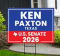 Ken Paxton For Texas Senate 2026 Yard Sign, Corrugated Plastic Senate Elections, Race Red White & Blue Yard Sign with Metal H-Stake