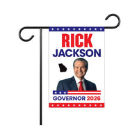 Rick Jackson For Georgia Governor 2026 Garden Flag, Double Sided, 2026 Governor Flag, Elections Flag, Race Red White & Blue Flag
