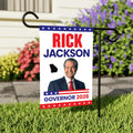Rick Jackson For Georgia Governor 2026 Garden Flag, Double Sided, 2026 Governor Flag, Elections Flag, Race Red White & Blue Flag