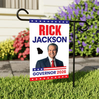 Rick Jackson For Georgia Governor 2026 Garden Flag, Double Sided, 2026 Governor Flag, Elections Flag, Race Red White & Blue Flag