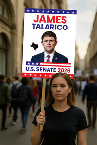 James Talarico For Texas Senate 2026 Election Sign, Democratic Party, Political Campaign Sign, Senate Election 2026 Race Poster Sign