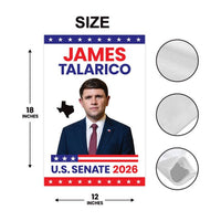 James Talarico For Texas Senate 2026 Garden Flag, Double Sided, 2026 Senate Flag, Elections Flag, Democratic Sign, Race Red White Blue Flag