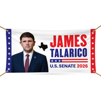James Talarico For Texas U.S. Senate Banner Sign, 13oz Waterproof US Senate Election 2026, Democratic Party Vinyl Banner With Metal Grommets