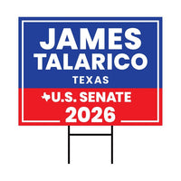 James Talarico For Texas Senate 2026 Yard Sign, Corrugated Plastic Senate Elections, Race Red White & Blue Yard Sign with Metal H-Stake