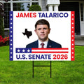 James Talarico For Texas Senate 2026 Yard Sign, Corrugated Plastic Senate Elections, Race Red White & Blue Yard Sign with Metal H-Stake