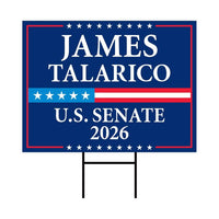 James Talarico For Texas Senate 2026 Yard Sign, Corrugated Plastic Senate Elections, Race Red White & Blue Yard Sign with Metal H-Stake