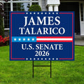 James Talarico For Texas Senate 2026 Yard Sign, Corrugated Plastic Senate Elections, Race Red White & Blue Yard Sign with Metal H-Stake