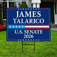 James Talarico For Texas Senate 2026 Yard Sign, Corrugated Plastic Senate Elections, Race Red White & Blue Yard Sign with Metal H-Stake