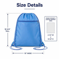 Custom Drawstring Backpack, Personalized Cinch Bag With Logo or Text, Team Sports Bag, School Bag, Party Favor Bag, Gym Backpack Gift
