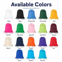 Custom Drawstring Backpack, Personalized Cinch Bag With Logo or Text, Team Sports Bag, School Bag, Party Favor Bag, Gym Backpack Gift