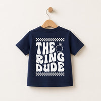 Personalized Ring Bearer Shirt, Custom Ring Dude Toddler Tee, Boys Wedding Party Tee, Front Back Print Design, Wedding Gift for Page Boy