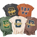 Personalized School Mascot Shirt, Custom Varsity Letter Team Tee, Distressed Spirit Wear Top, School Sports Fan Outfit, Custom Team Gift
