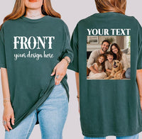 Personalized Front and Back Photo Shirt, Custom Family Group Photo Tee, Front Back Print T-Shirt, Add Your Own Text, Custom Family Gift,
