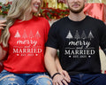 Personalized Merry and Married Couple Shirt, Custom Est Year Holiday Tee, Matching Newlywed Outfit, His and Hers Shirts, Newlywed Gift