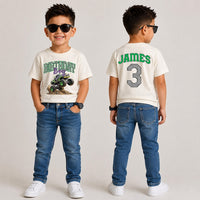 Personalized Monster Truck Shirts, Pit Crew Family Tees, 3rd Birthday Boy Outfit, Front Back Print, Gift for Toddler