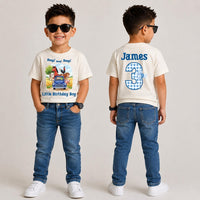Personalized Farm Birthday Boy Shirt, Custom Name Age Kids Tee, Beep Beep Farm Truck Top, Barnyard Party Outfit, Birthday Gift, Front Back