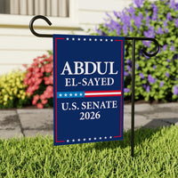 Abdul El-Sayed For Michigan Senate 2026 Garden Flag, Double Sided, 2026 Senate Flag, Elections Flag, Race Red White & Blue Flag