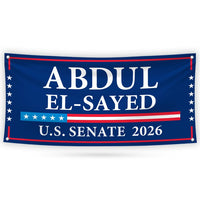 Abdul El-Sayed For Michigan U.S. Senate Banner Sign, 13 oz Waterproof US Senate Election 2026, Senate Vinyl Banner With Metal Grommets