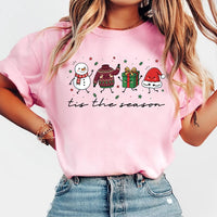 Tis the Season Holiday Shirt, Cute Christmas Graphic Tee, Snowman Sweater Present Santa Hat Design, Festive Winter Outfit, Christmas Gift