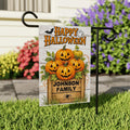 Personalized Halloween Garden Flag, 12x18 Double Sided Yard Flag, Spooky Porch Decor, Pumpkin Family Outdoor Welcome Sign, Halloween Gift