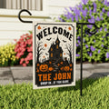 Personalized Halloween Family Garden Flag, 12x18 Double Sided Yard Flag, Spooky Porch Decor, Haunted House Welcome Sign, Halloween Gift
