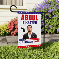 Abdul El-Sayed For Michigan Senate 2026 Garden Flag, Double Sided, 2026 Senate Flag, Elections Flag, Race Red White & Blue Flag