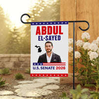 Abdul El-Sayed For Michigan Senate 2026 Garden Flag, Double Sided, 2026 Senate Flag, Elections Flag, Race Red White & Blue Flag