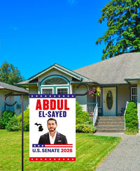 Abdul El-Sayed For Michigan Senate 2026 Garden Flag, Double Sided, 2026 Senate Flag, Elections Flag, Race Red White & Blue Flag