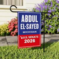 Abdul El-Sayed For Michigan Senate 2026 Garden Flag, Double Sided, 2026 Senate Flag, Elections Flag, Race Red White & Blue Flag