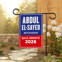 Abdul El-Sayed For Michigan Senate 2026 Garden Flag, Double Sided, 2026 Senate Flag, Elections Flag, Race Red White & Blue Flag