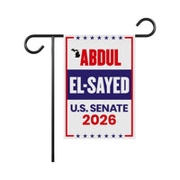 Abdul El-Sayed For Michigan Senate 2026 Garden Flag, Double Sided, 2026 Senate Flag, Elections Flag, Race Red White & Blue Flag