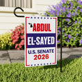 Abdul El-Sayed For Michigan Senate 2026 Garden Flag, Double Sided, 2026 Senate Flag, Elections Flag, Race Red White & Blue Flag