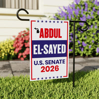 Abdul El-Sayed For Michigan Senate 2026 Garden Flag, Double Sided, 2026 Senate Flag, Elections Flag, Race Red White & Blue Flag