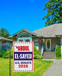 Abdul El-Sayed For Michigan Senate 2026 Garden Flag, Double Sided, 2026 Senate Flag, Elections Flag, Race Red White & Blue Flag