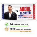 Abdul El-Sayed For Michigan U.S. Senate Banner Sign, 13 oz Waterproof US Senate Election 2026, Senate Vinyl Banner With Metal Grommets